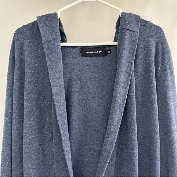 Code x Mode hooded cardigan - open front - size Large blue slate - Picture 3 of 7